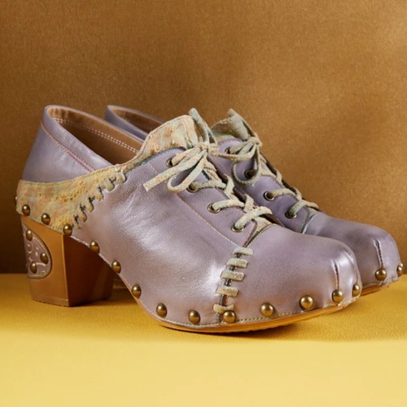 SOFFIA ARTSY STUDDED PATCHWORK LEATHER SHOOTIE NWOT SIZE 6.5 - Picture 4 of 8